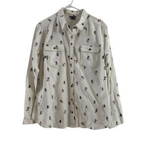 Eddie Bauer Ski button down large cotton